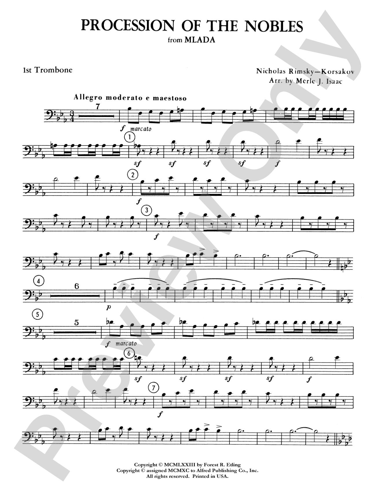 Procession of the Nobles: 1st Trombone