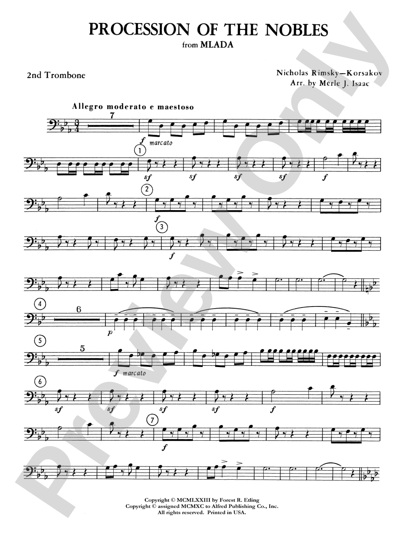 Procession of the Nobles: 2nd Trombone