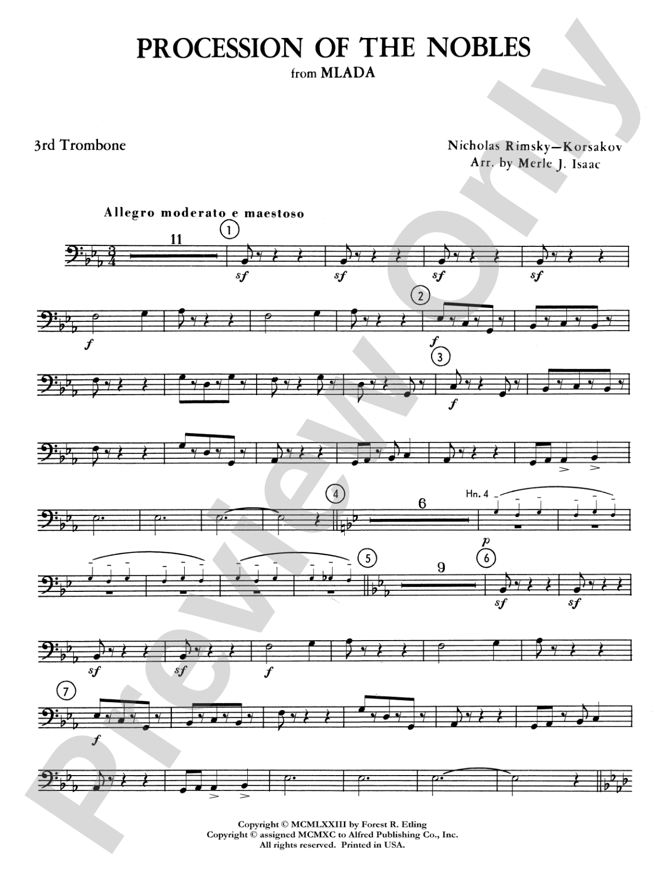 Procession of the Nobles: 3rd Trombone