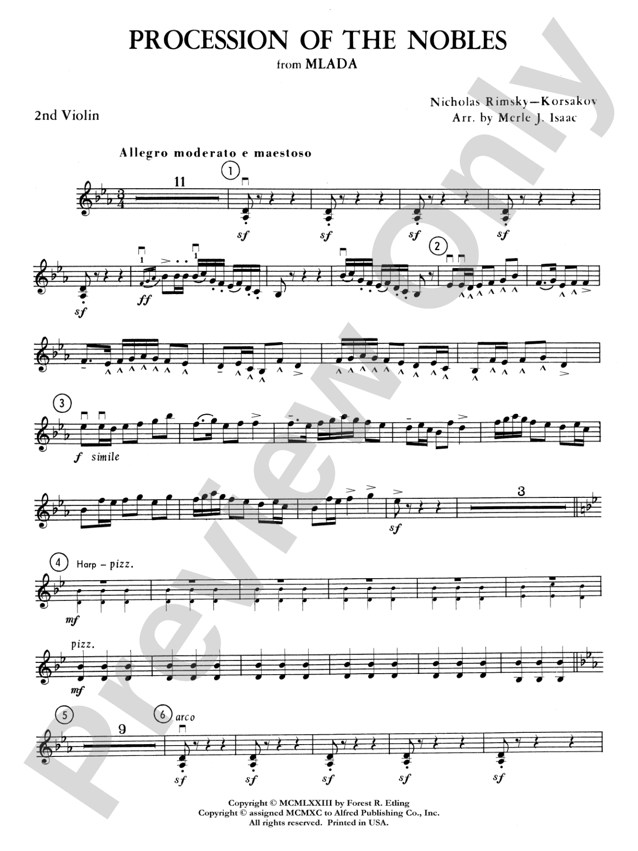 Procession of the Nobles: 2nd Violin