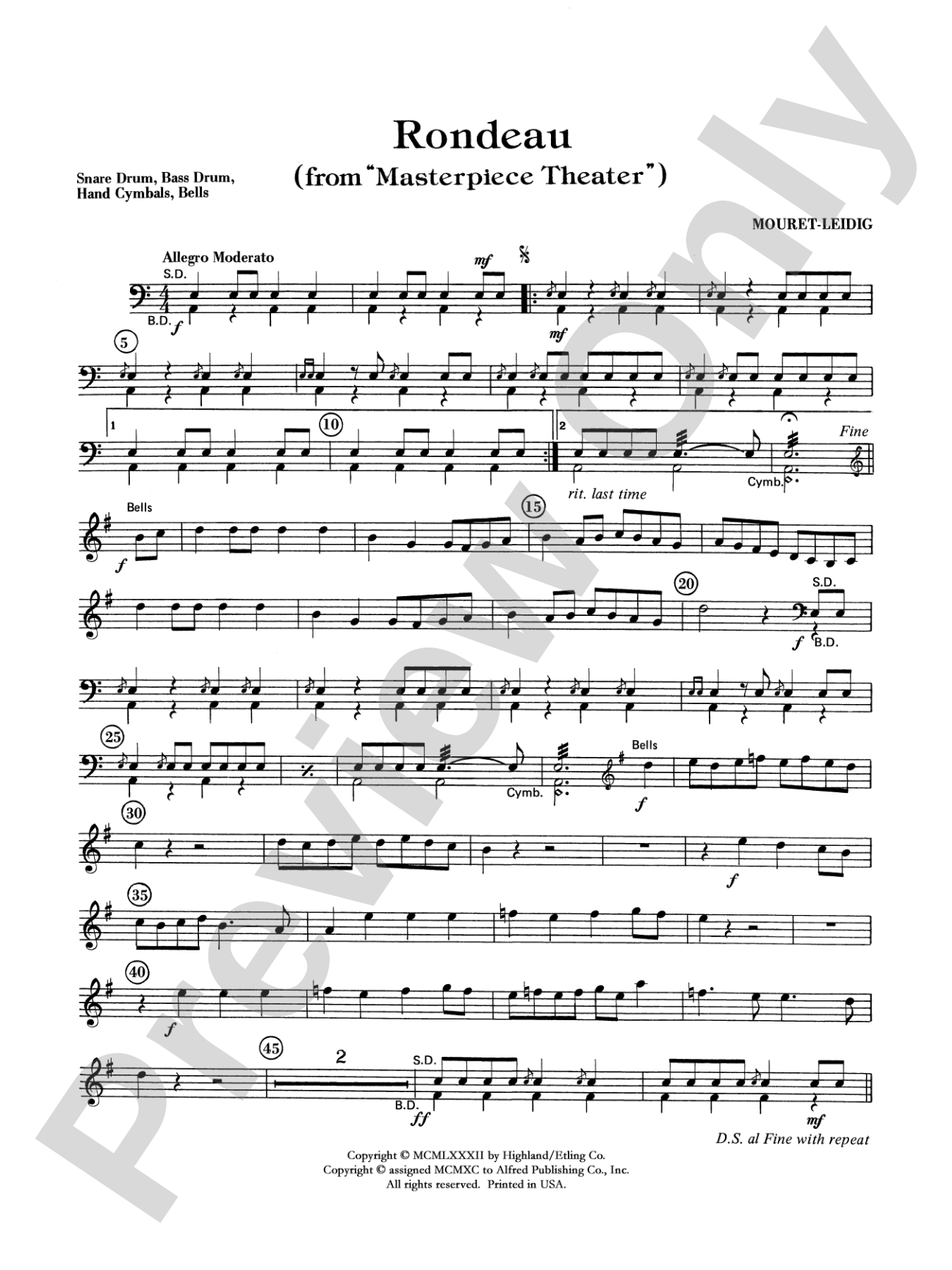 Rondeau (Theme from Masterpiece Theatre): Drums