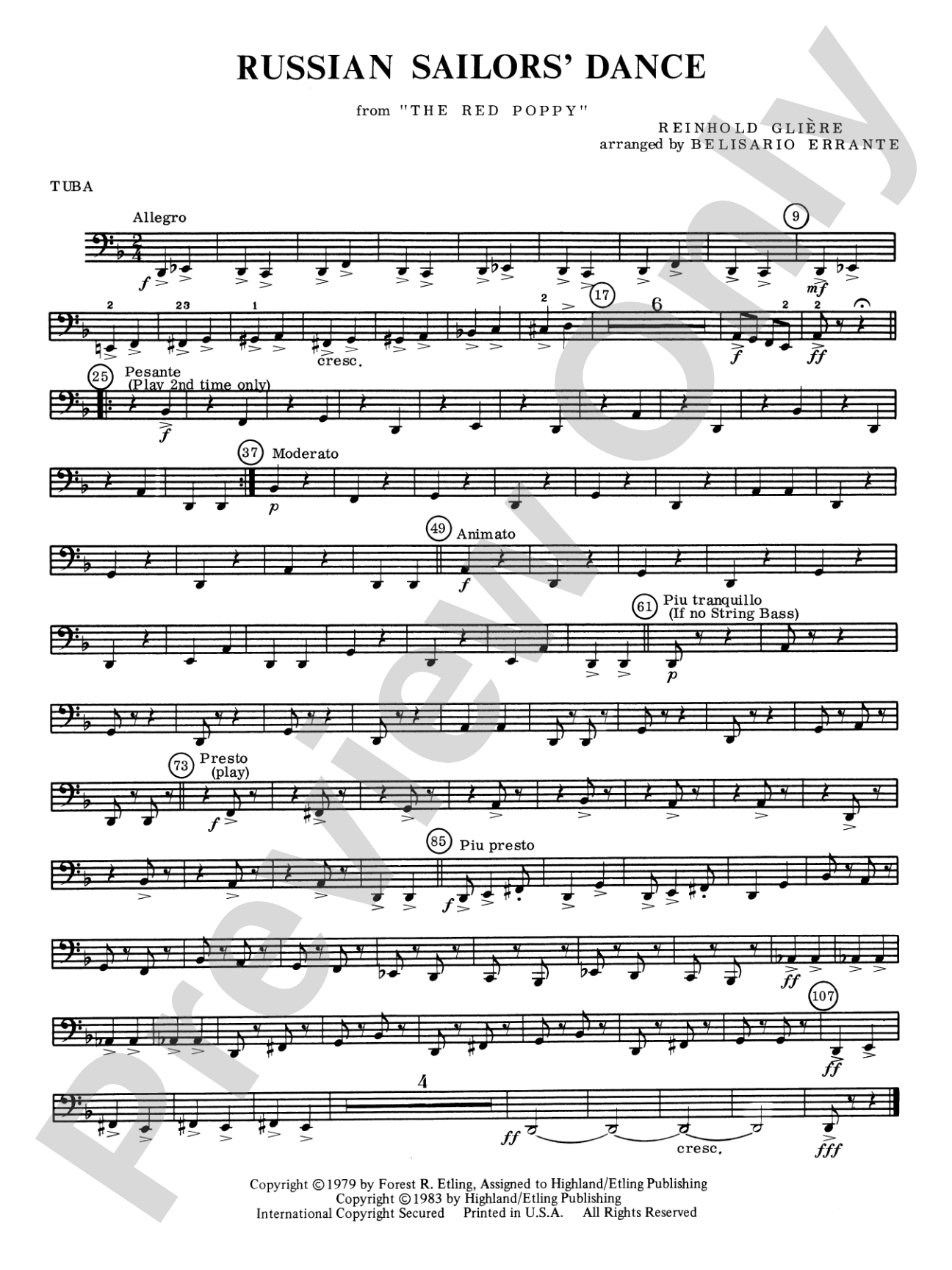 Russian Sailors' Dance: Tuba