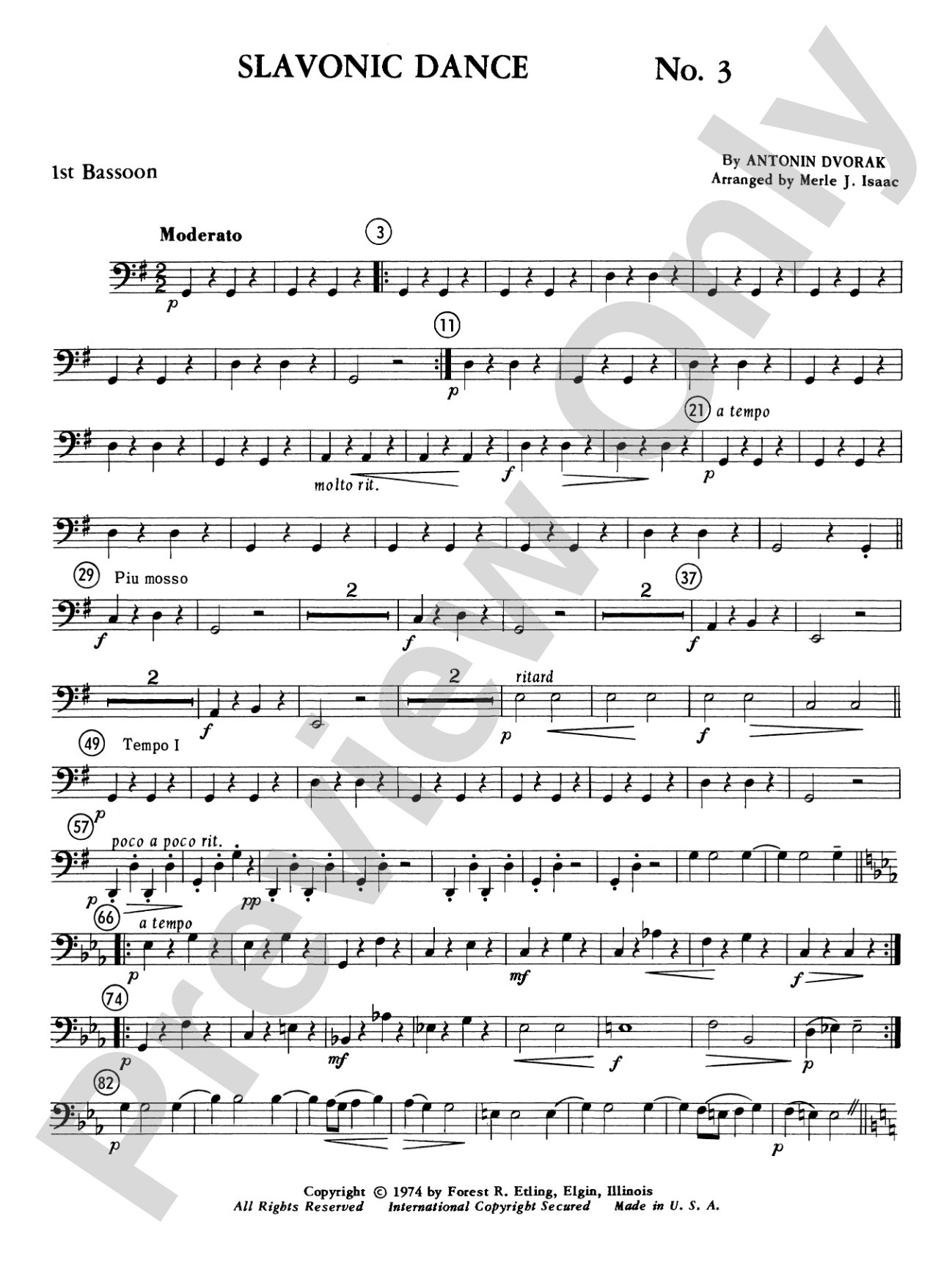 Slavonic Dance No. 3: Bassoon