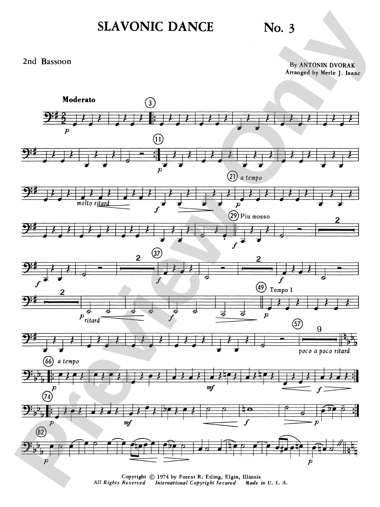 Slavonic Dance No. 3: 2nd Bassoon