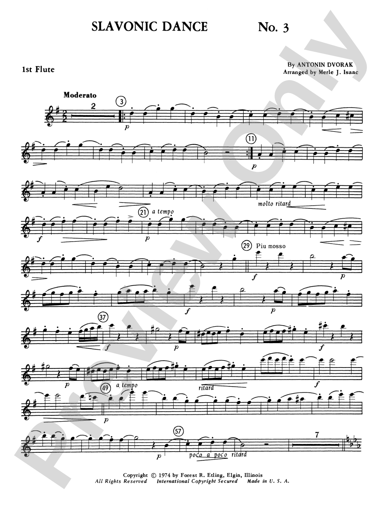 Slavonic Dance No. 3: Flute