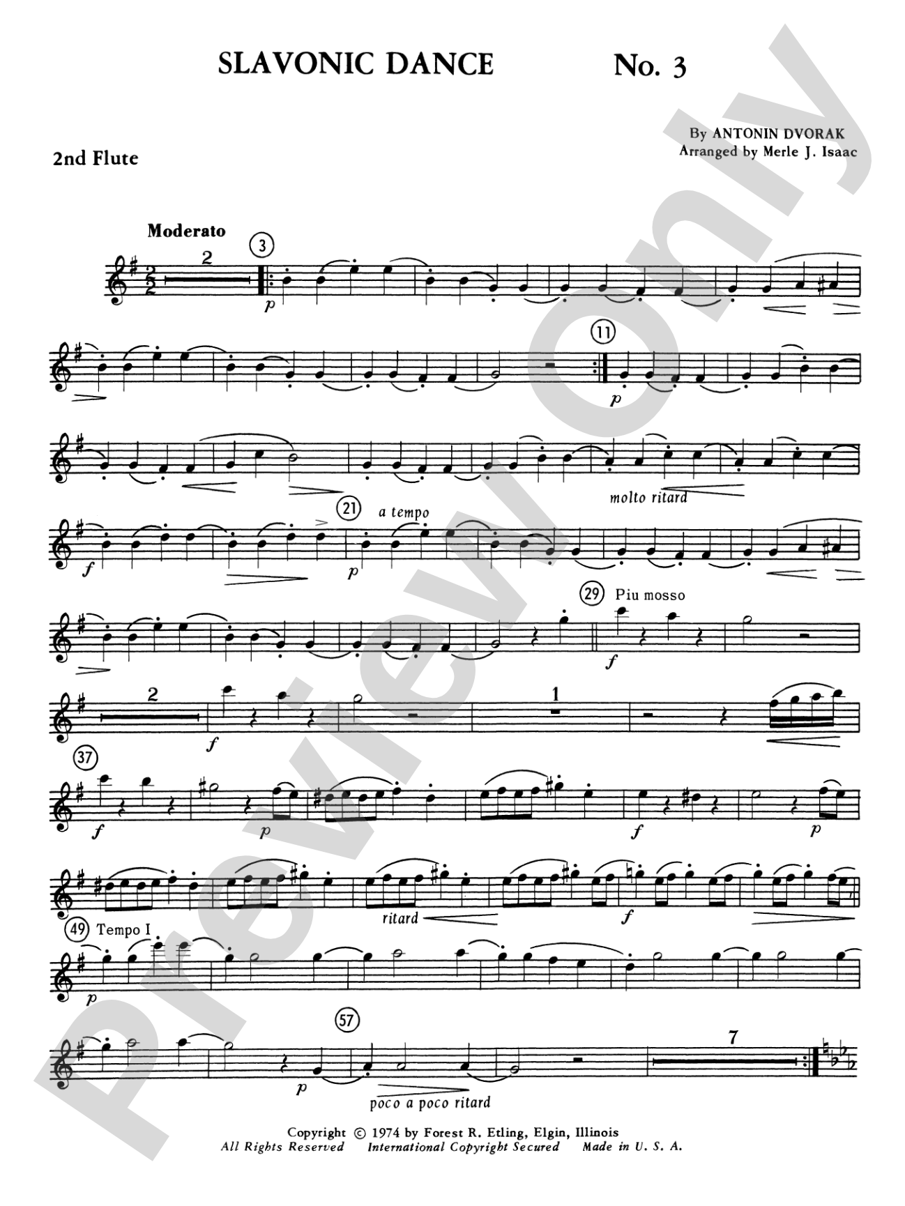Slavonic Dance No. 3: 2nd Flute