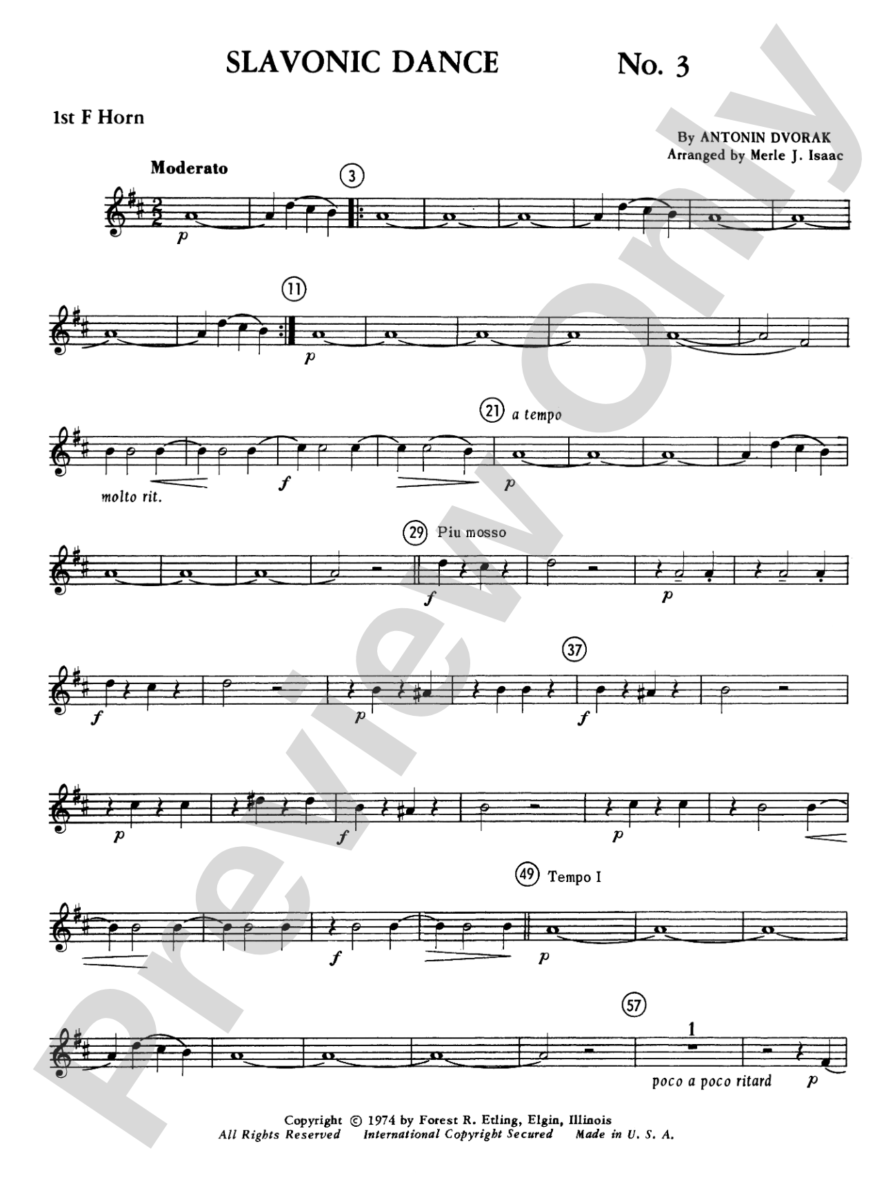 Slavonic Dance No. 3: 1st F Horn