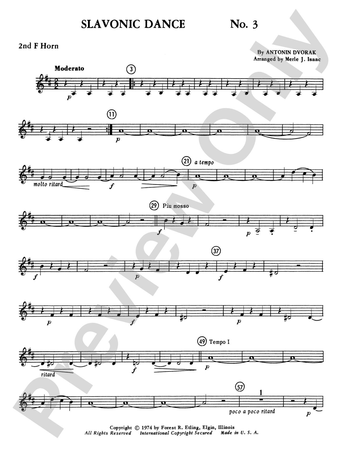 Slavonic Dance No. 3: 2nd F Horn