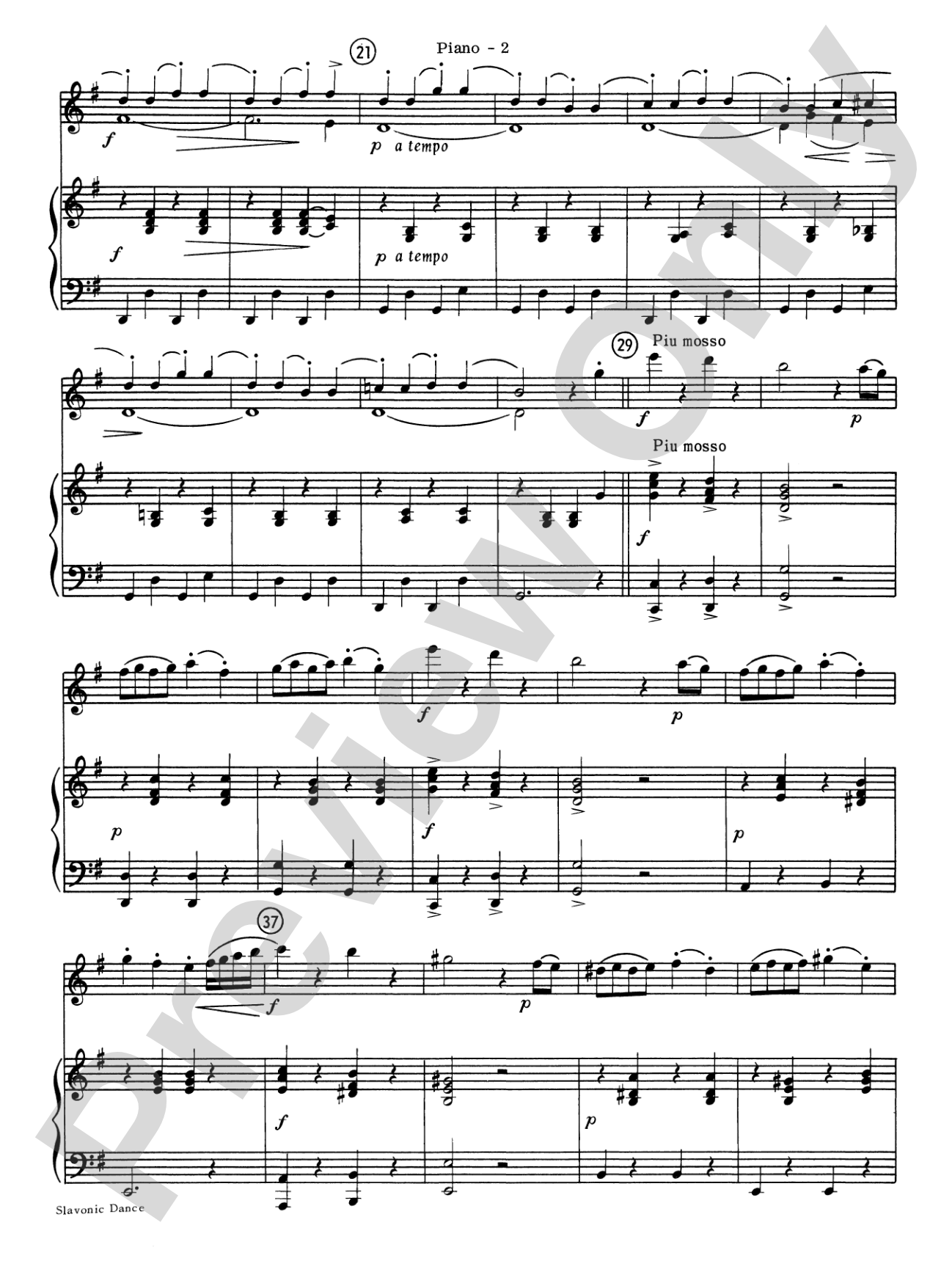 Slavonic Dance No. 3: Piano Accompaniment