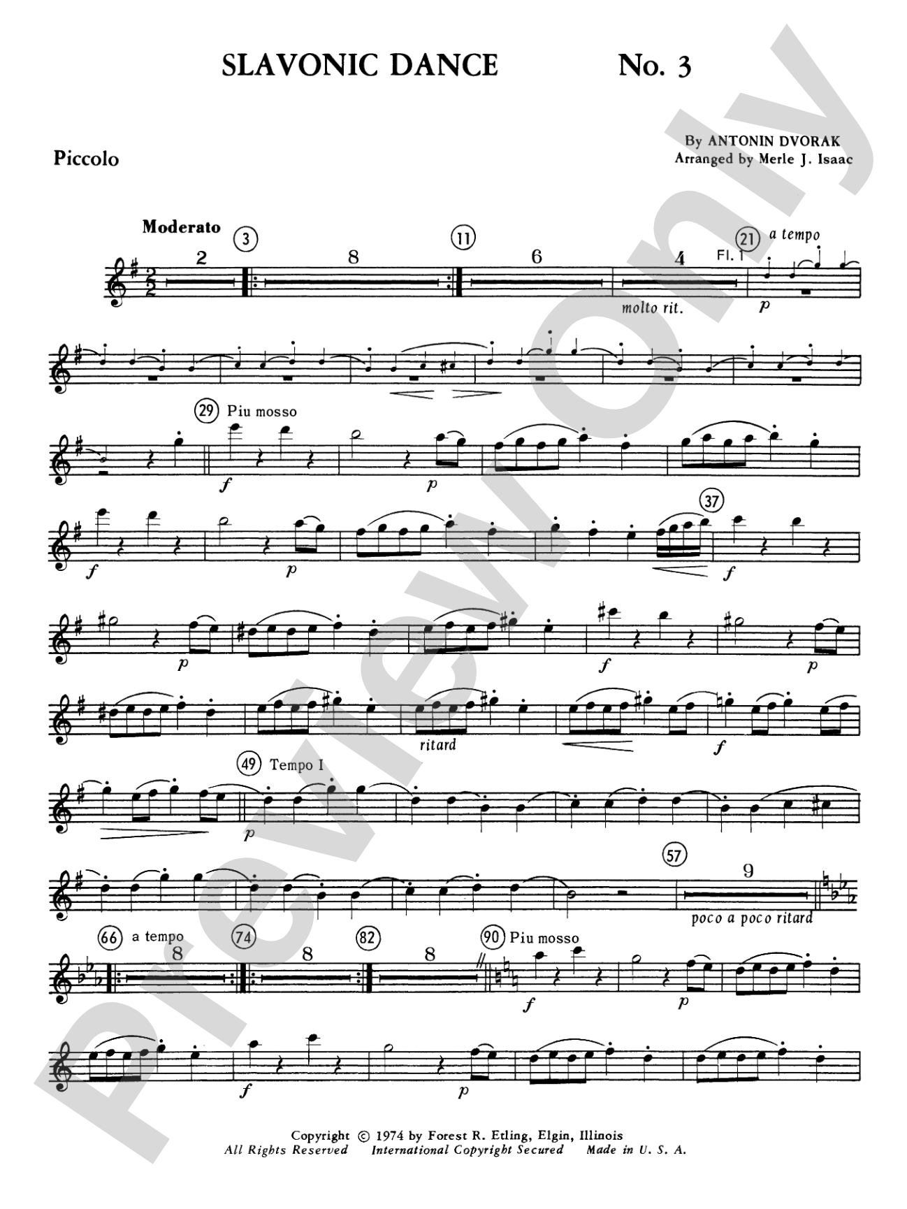 Slavonic Dance No. 3: Piccolo
