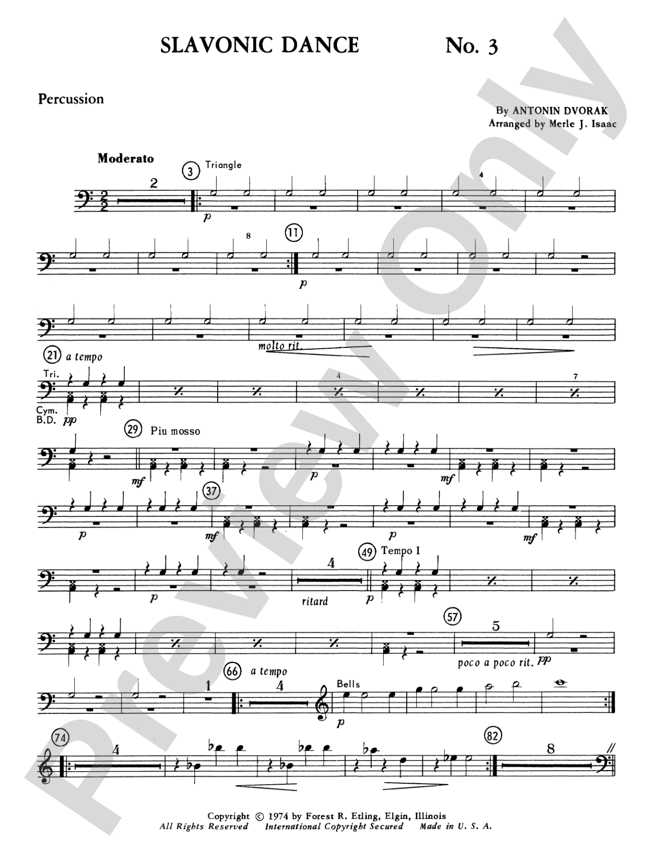 Slavonic Dance No. 3: 1st Percussion