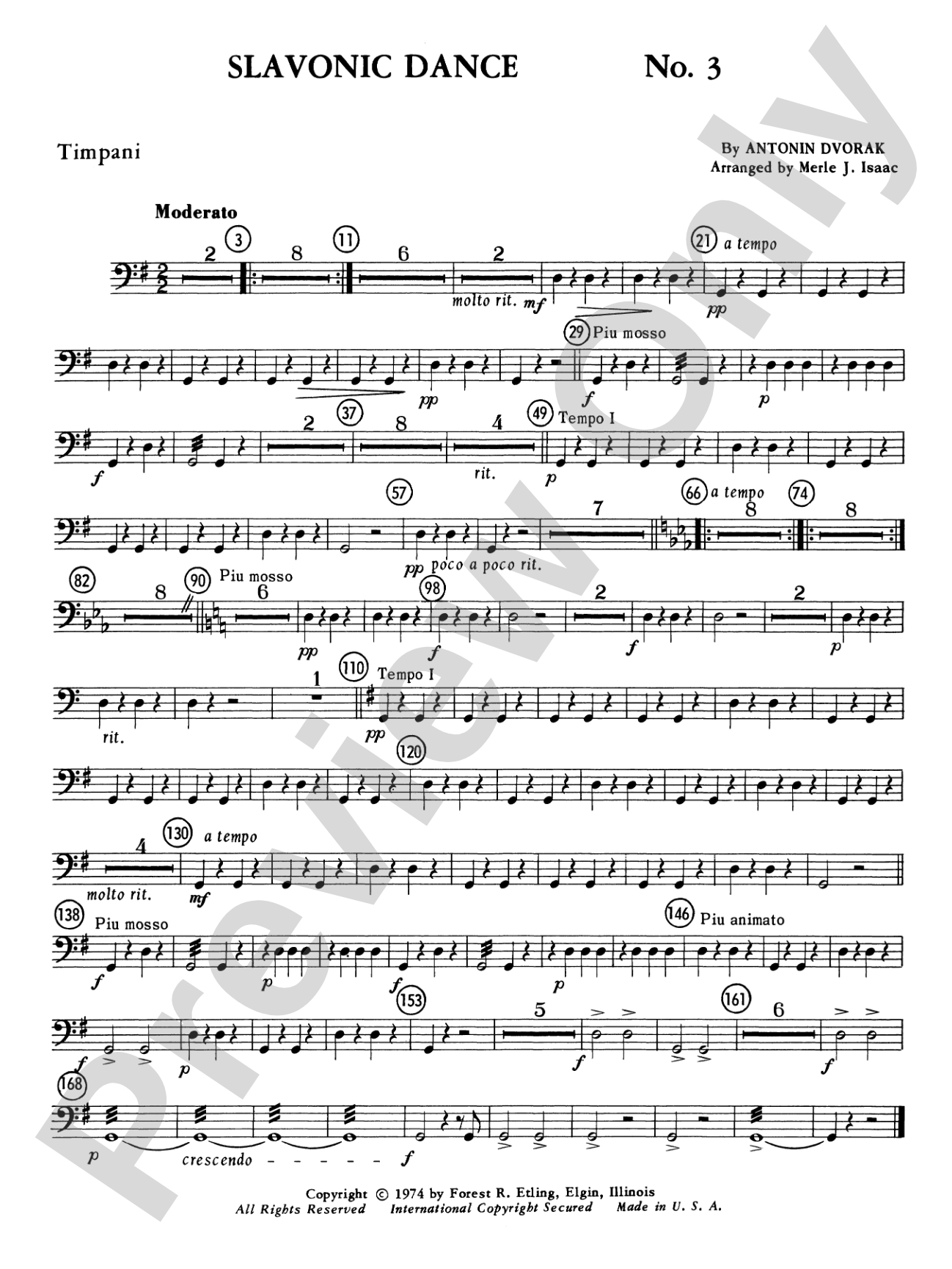 Slavonic Dance No. 3: Timpani