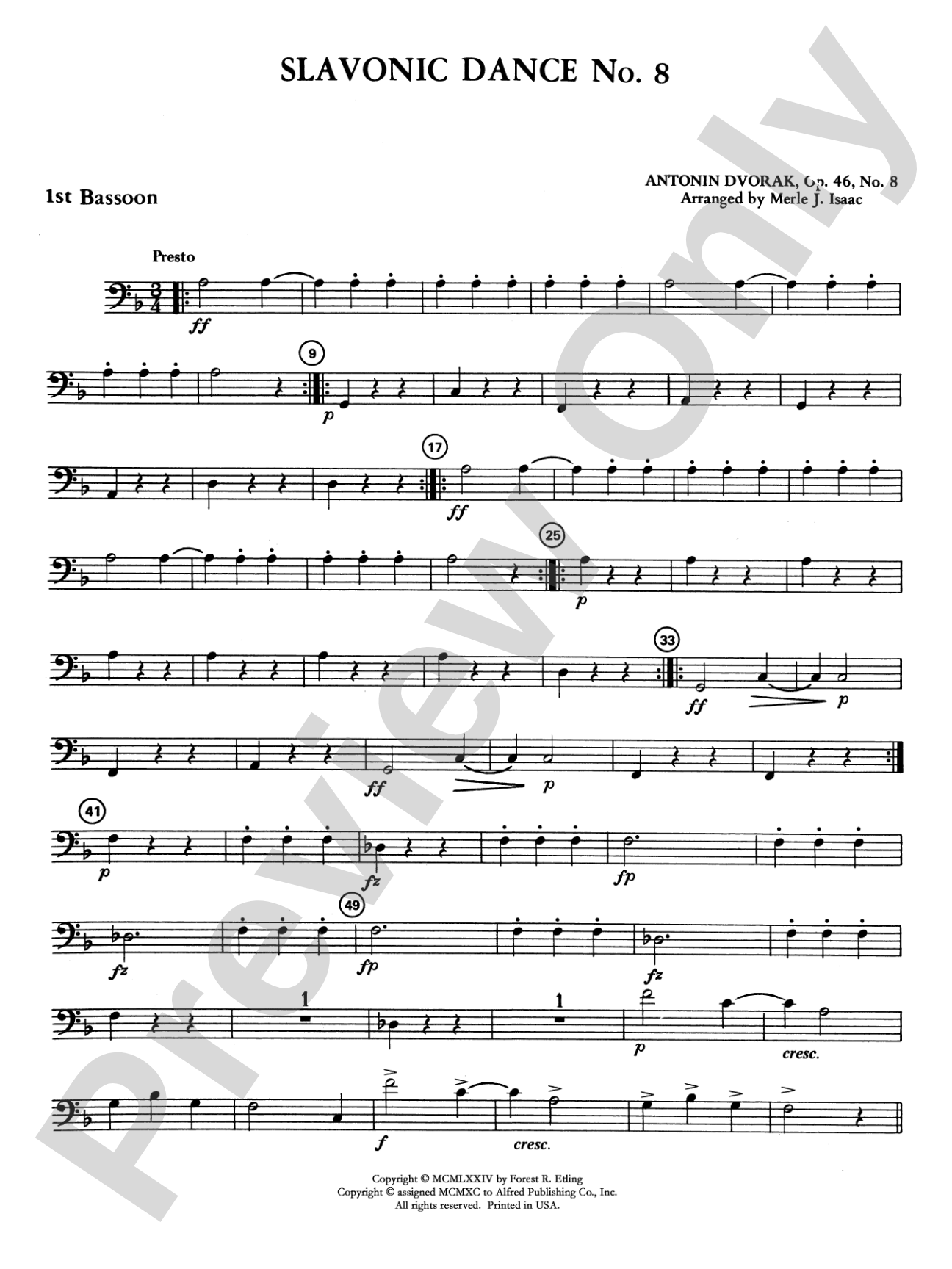 Slavonic Dance No. 8: Bassoon