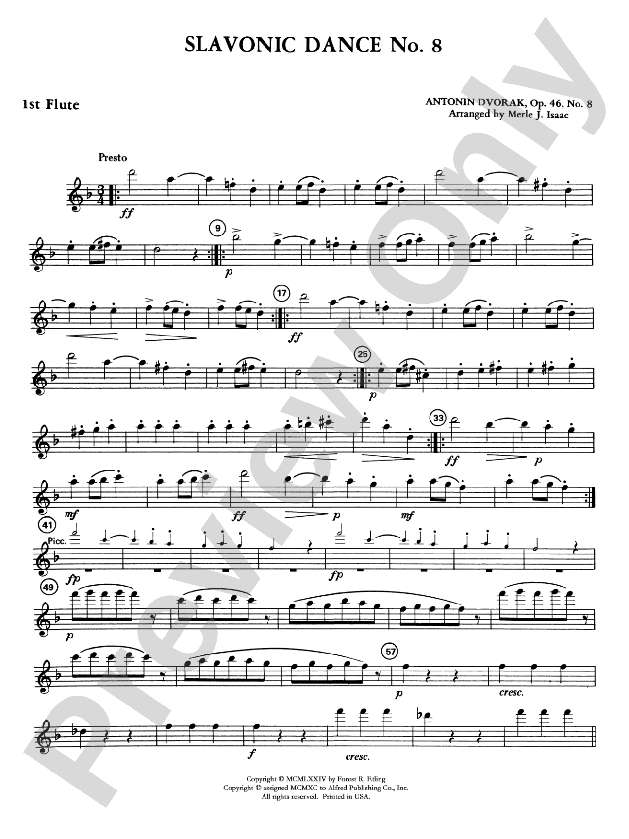 Slavonic Dance No. 8: Flute