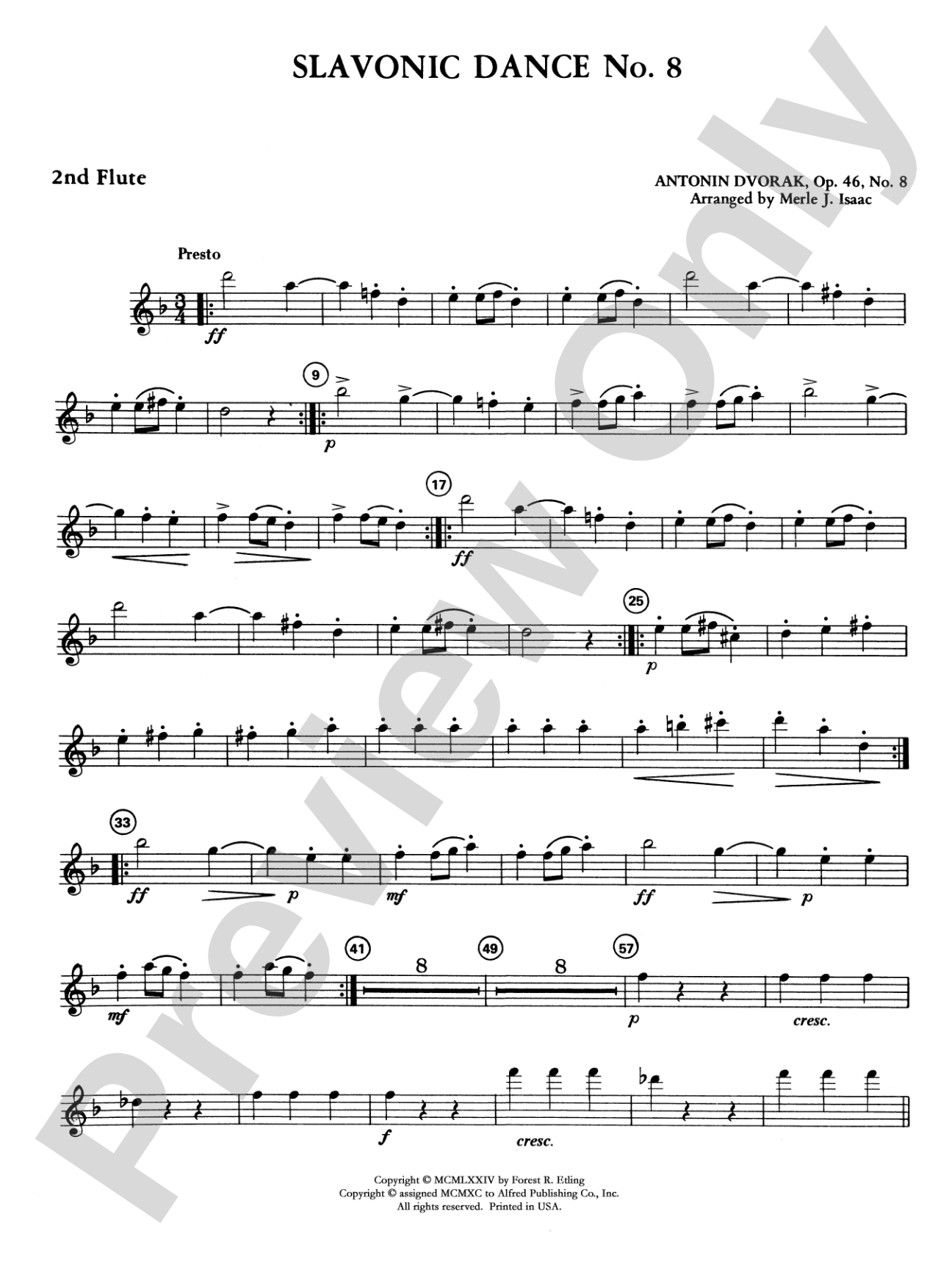 Slavonic Dance No. 8: 2nd Flute