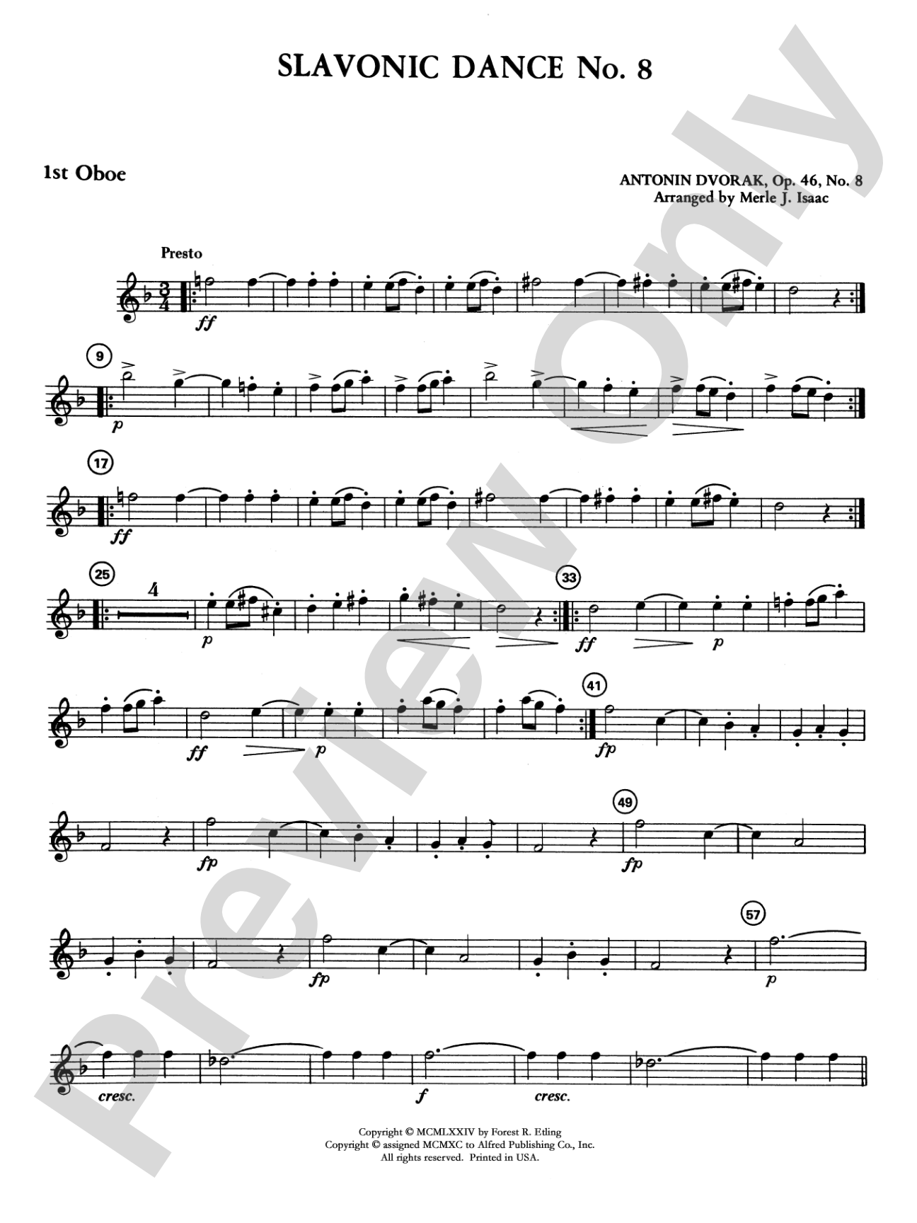 Slavonic Dance No. 8: Oboe
