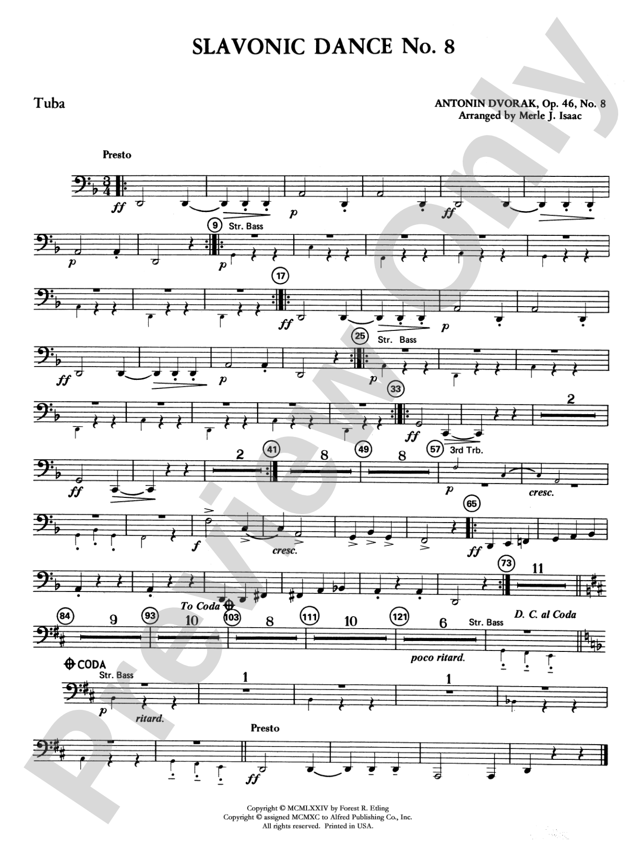 Slavonic Dance No. 8: Tuba