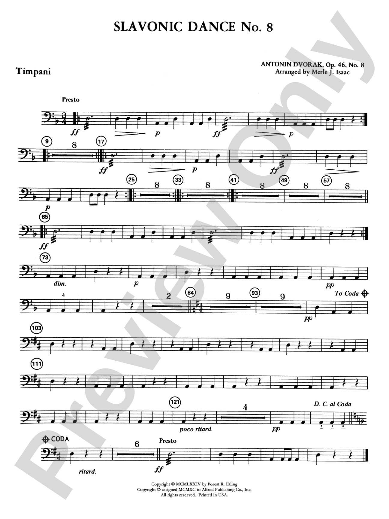 Slavonic Dance No. 8: Timpani