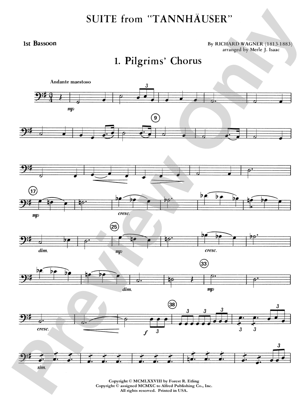 Suite from Tannhäuser: Bassoon