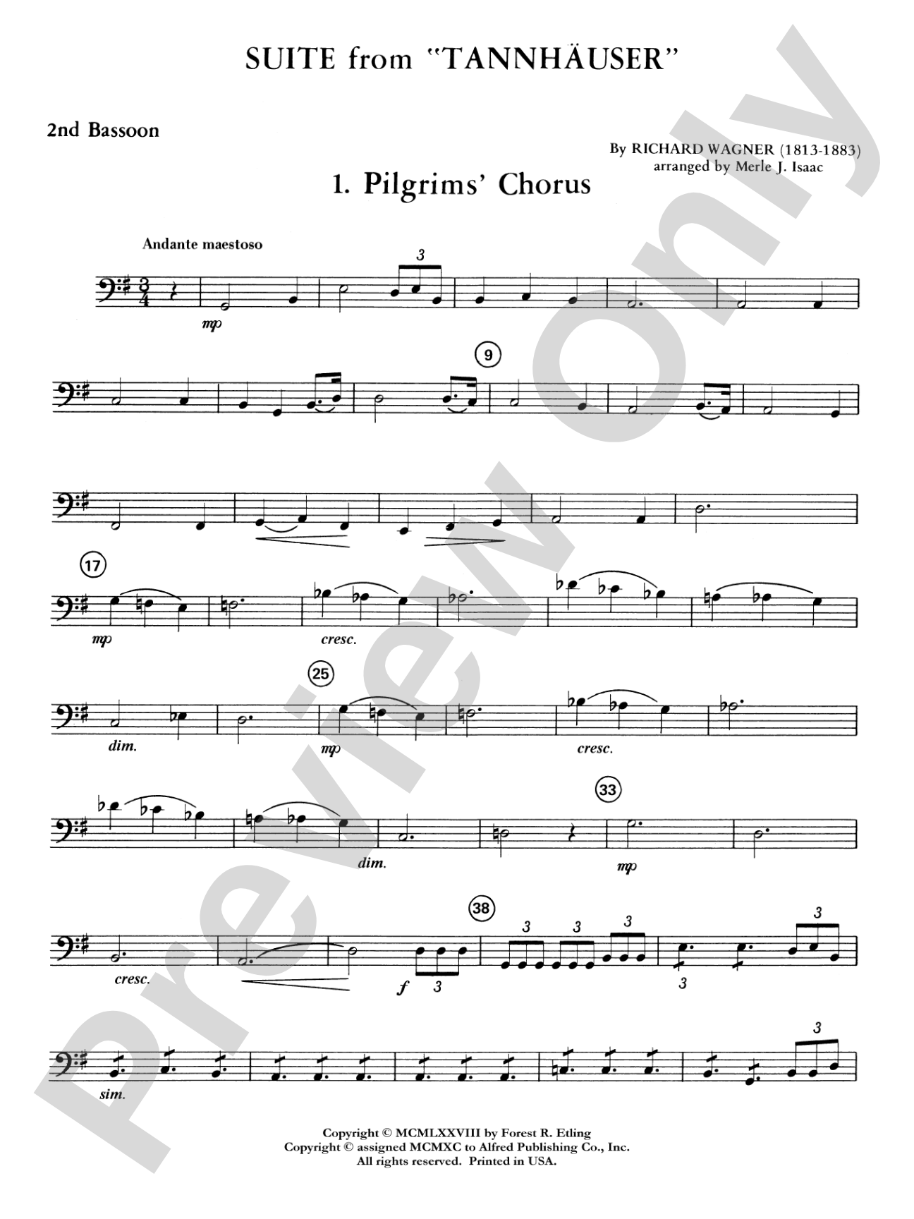 Suite from Tannhäuser: 2nd Bassoon