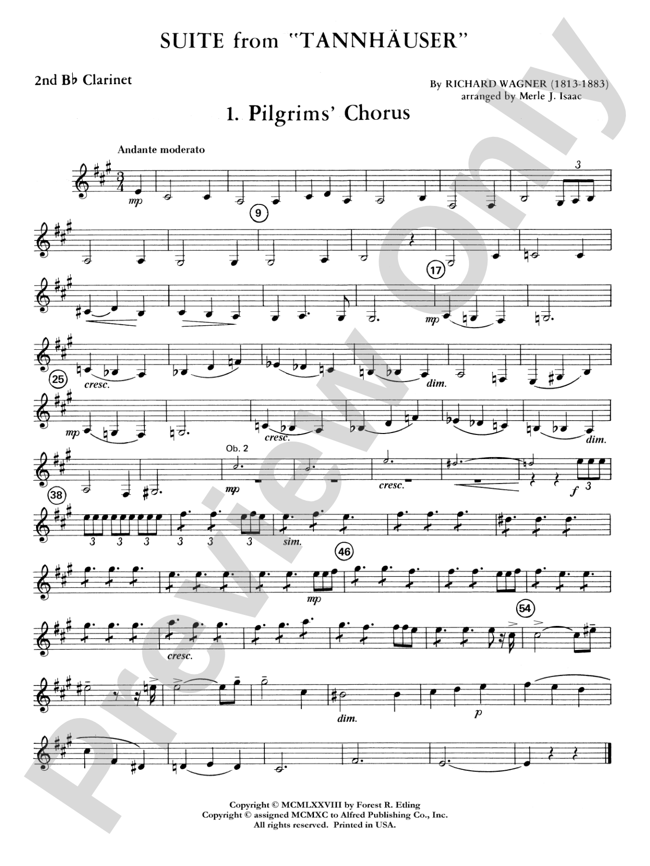 Suite from Tannhäuser: 2nd B-flat Clarinet