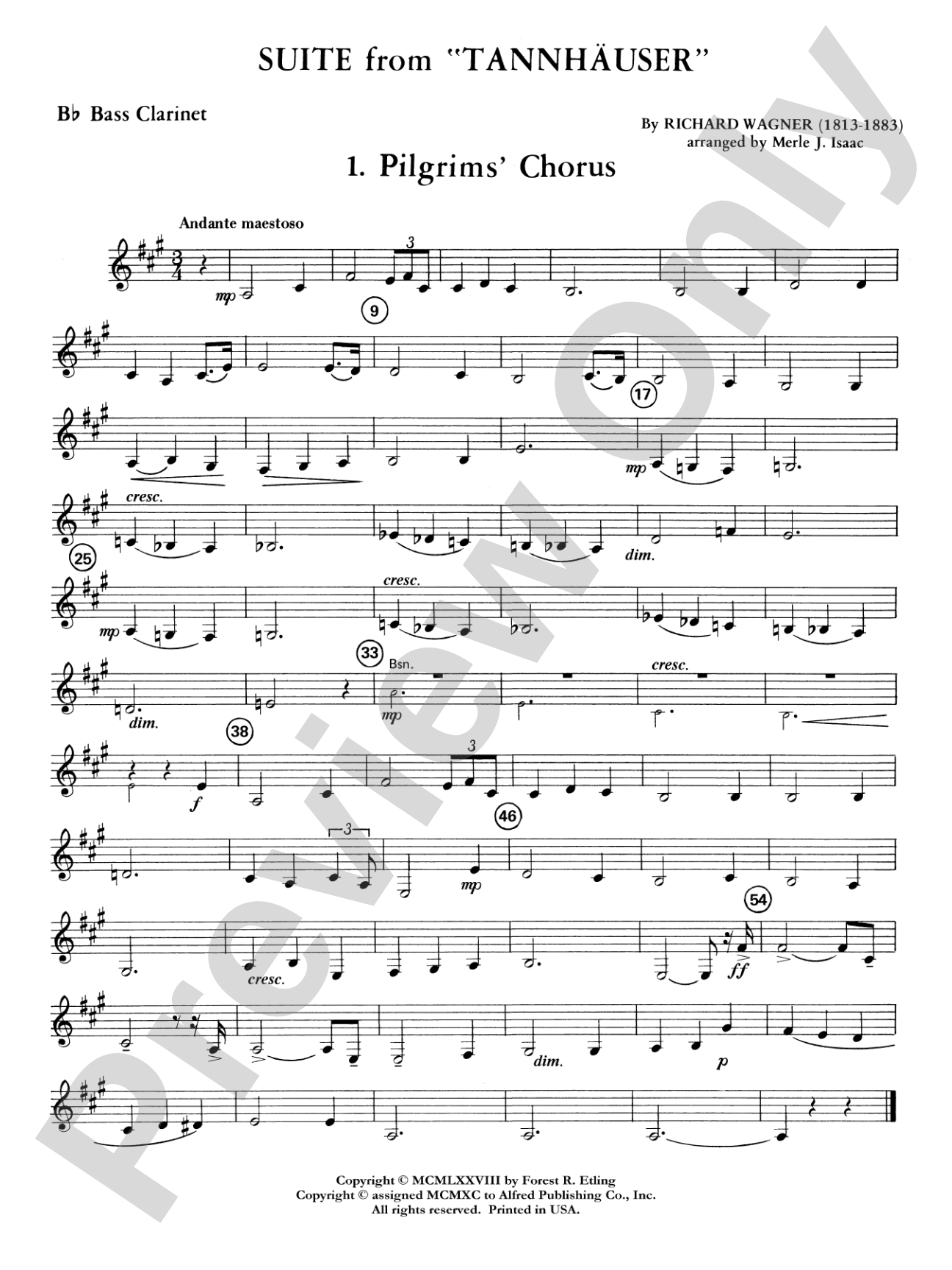 Suite from Tannhäuser: B-flat Bass Clarinet