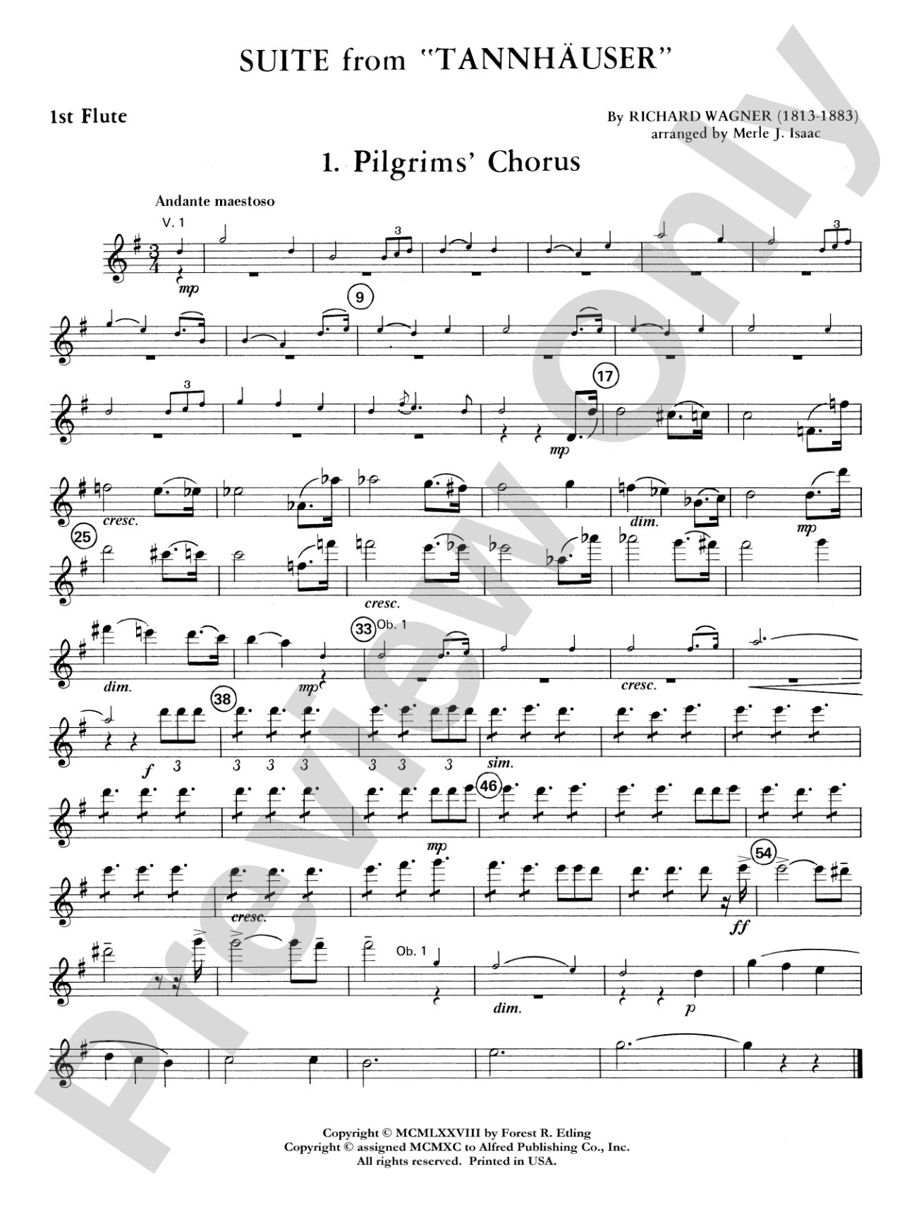 Suite from Tannhäuser: Flute