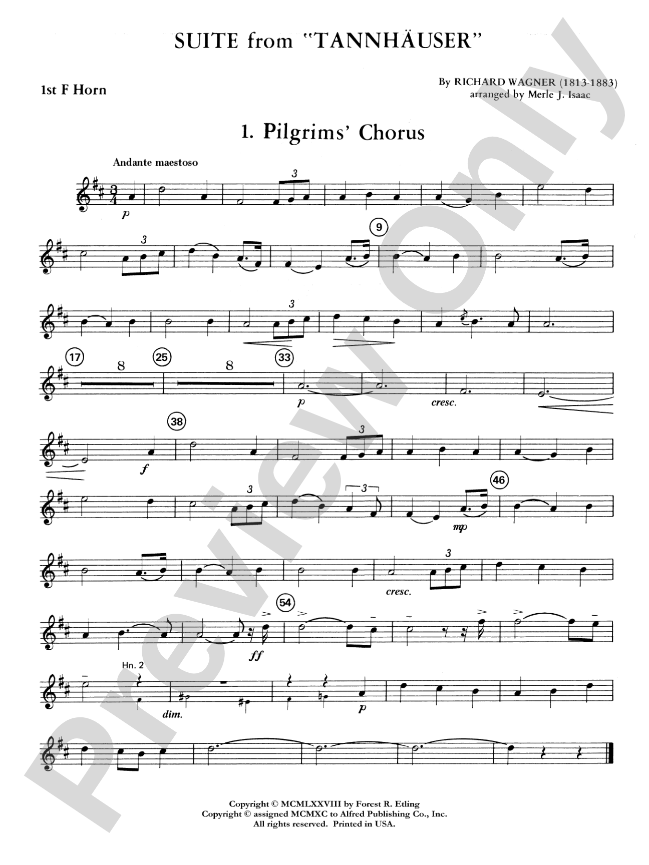 Suite from Tannhäuser: 1st F Horn