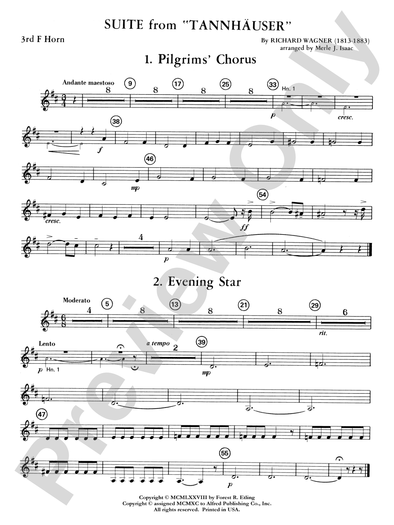 Suite from Tannhäuser: 3rd F Horn