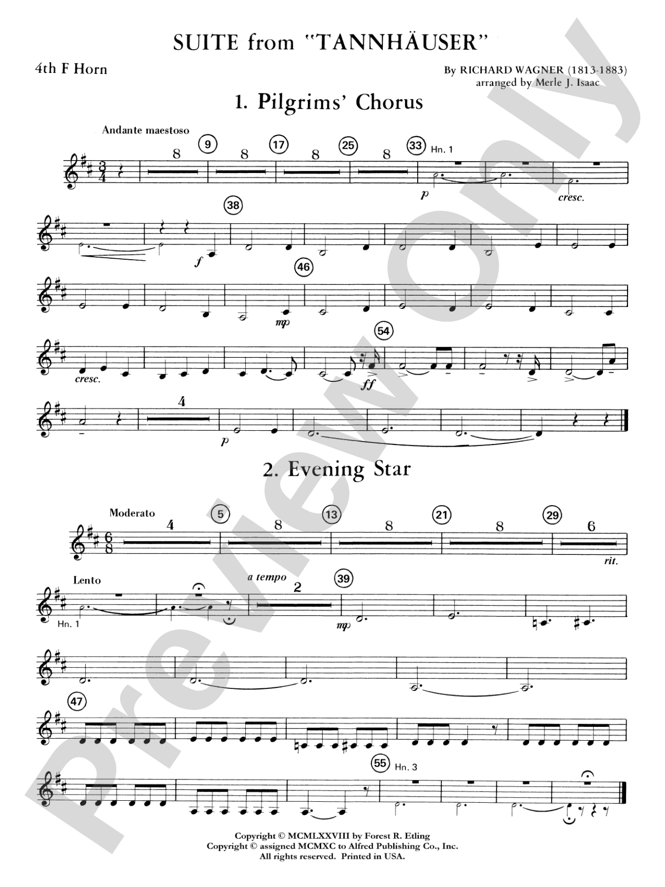 Suite from Tannhäuser: 4th F Horn