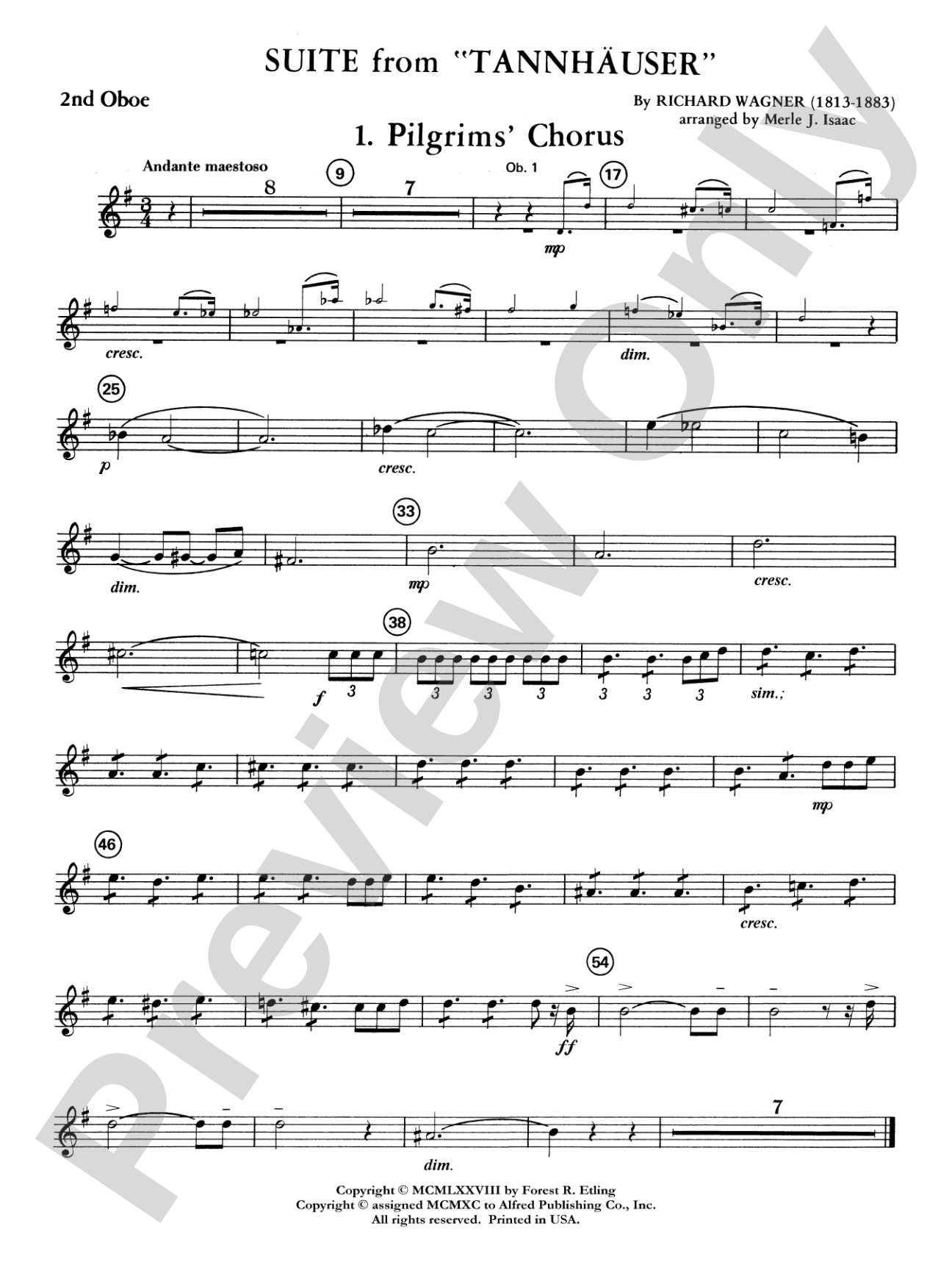 Suite from Tannhäuser: 2nd Oboe