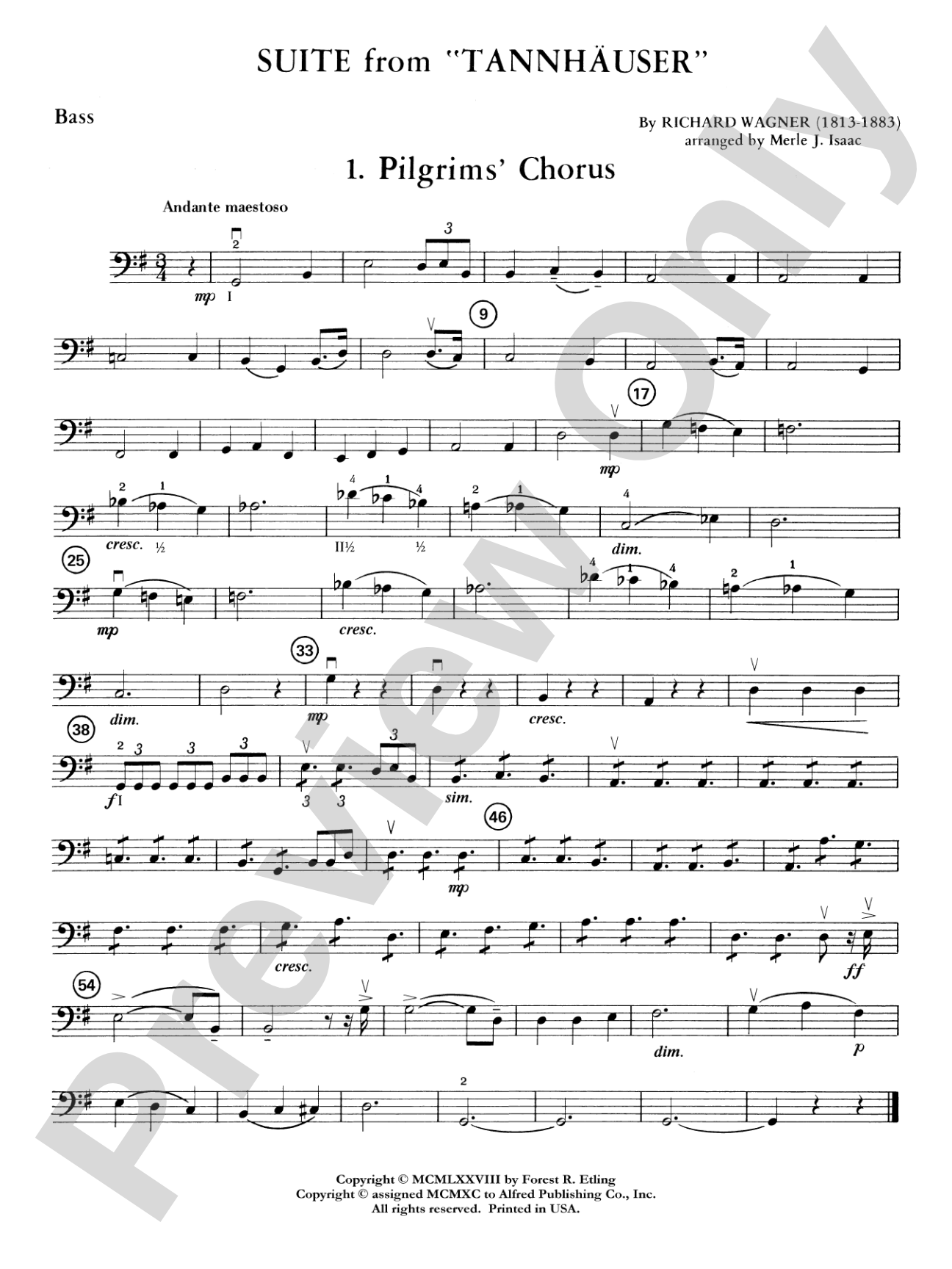 Suite from Tannhäuser: String Bass