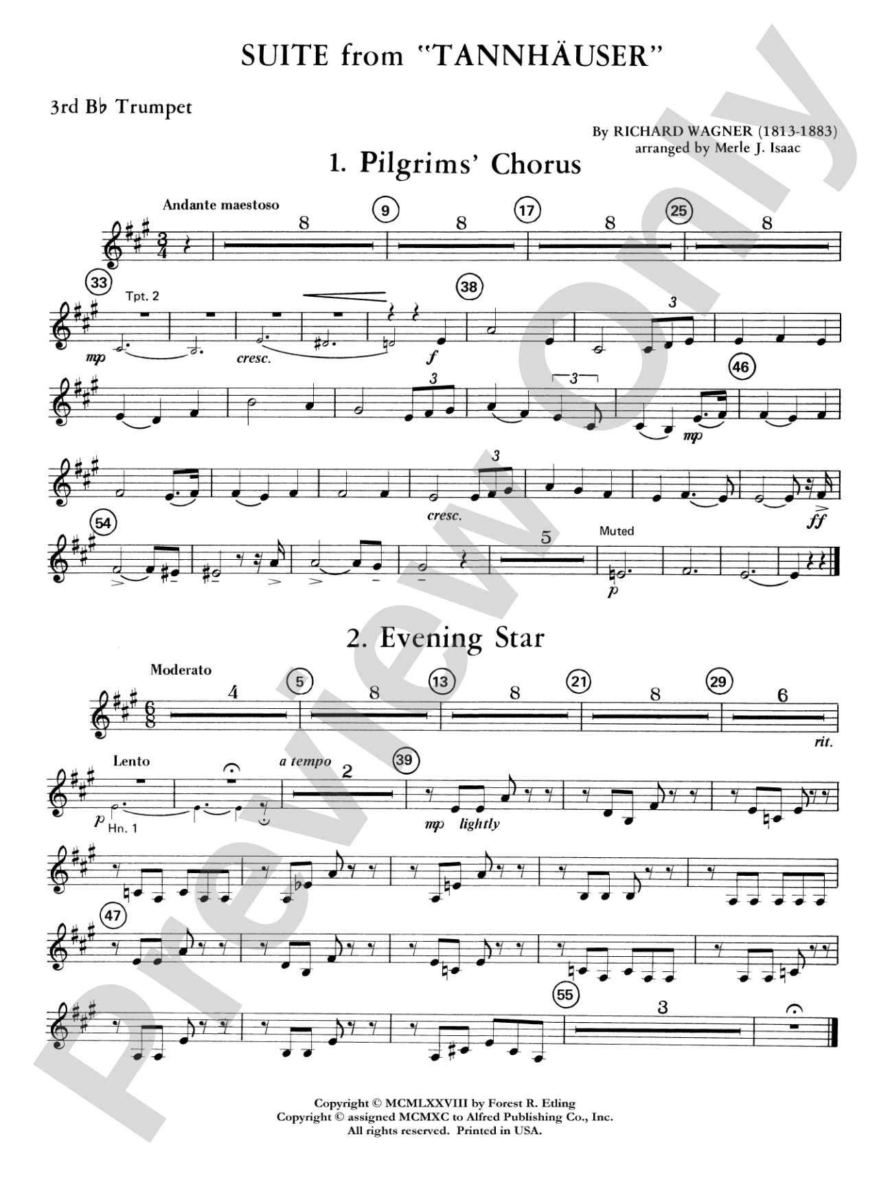 Suite from Tannhäuser: 3rd B-flat Trumpet