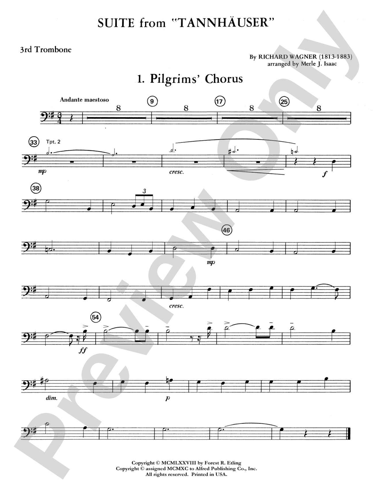 Suite from Tannhäuser: 3rd Trombone