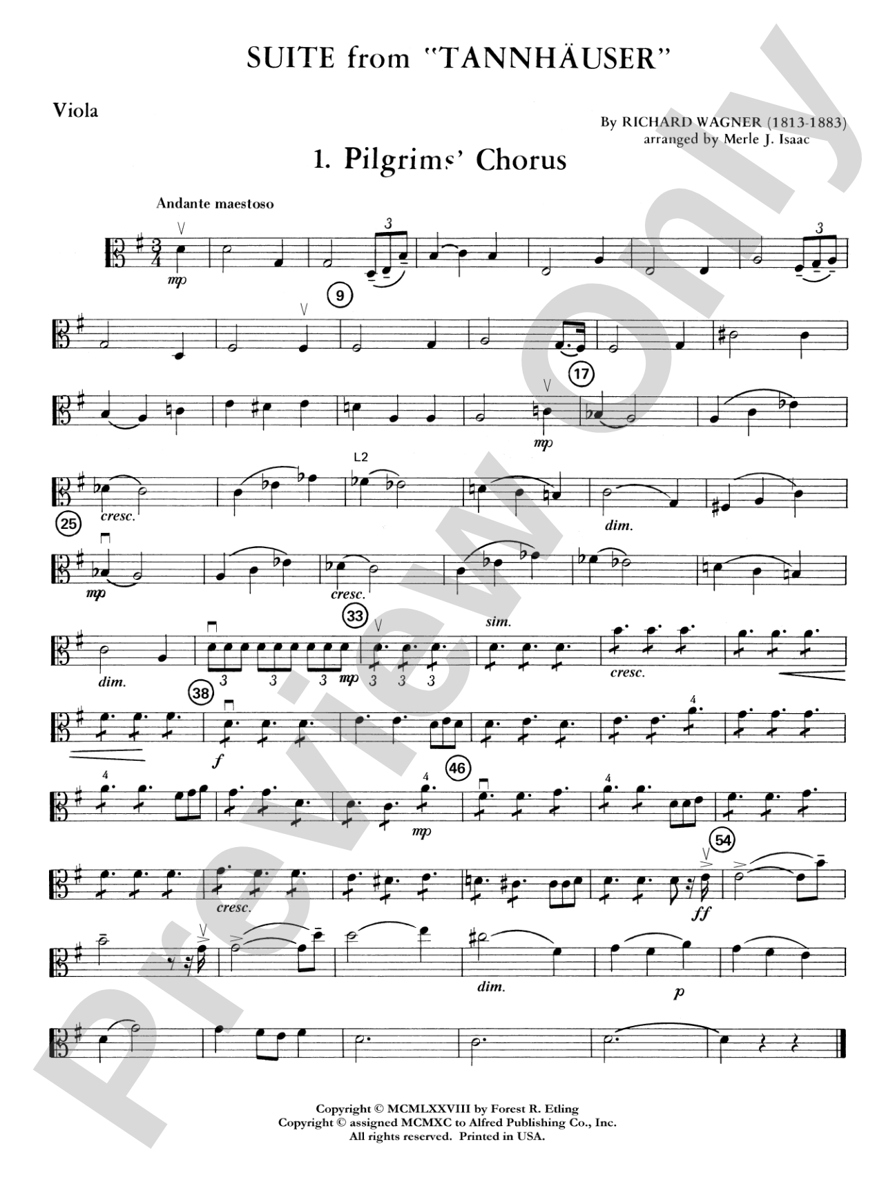 Suite from Tannhäuser: Viola