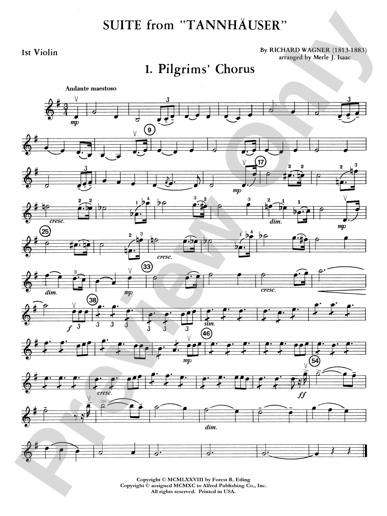 Suite from Tannhäuser: 1st Violin