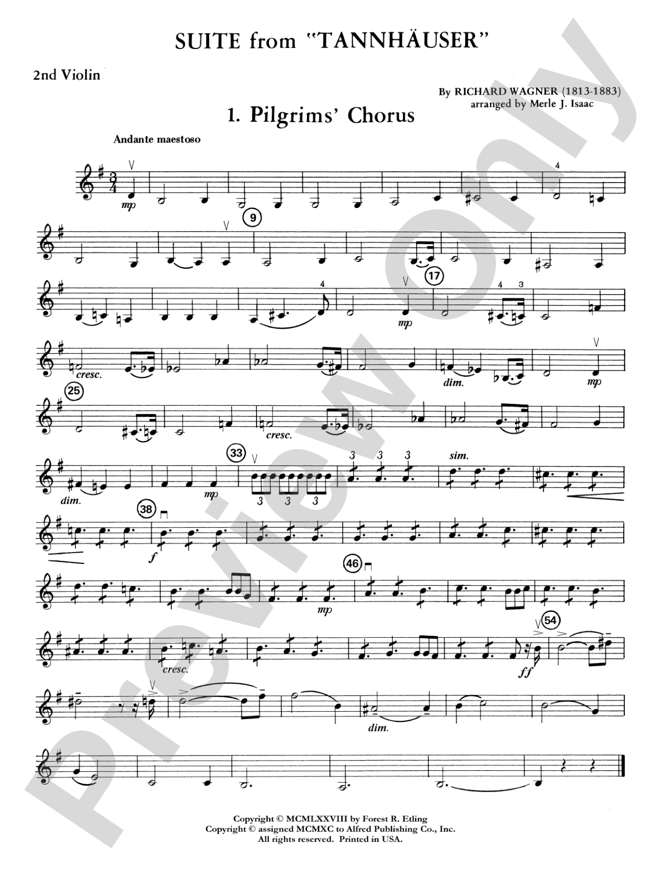 Suite from Tannhäuser: 2nd Violin