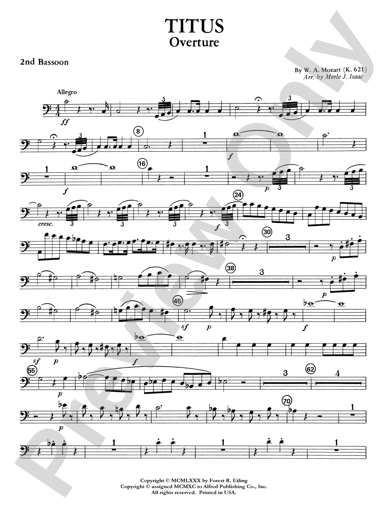 Titus Overture: 2nd Bassoon