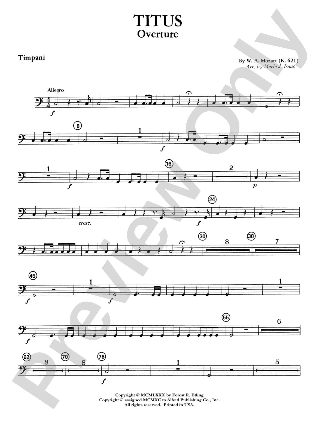Titus Overture: Timpani
