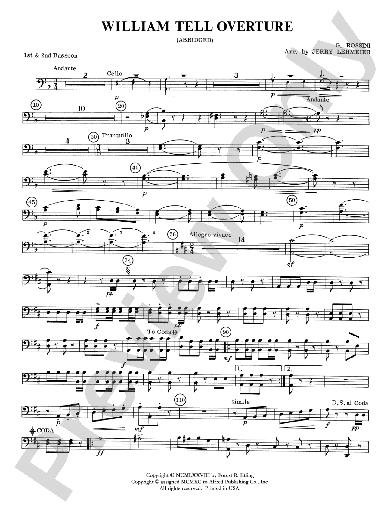 William Tell Overture: Bassoon