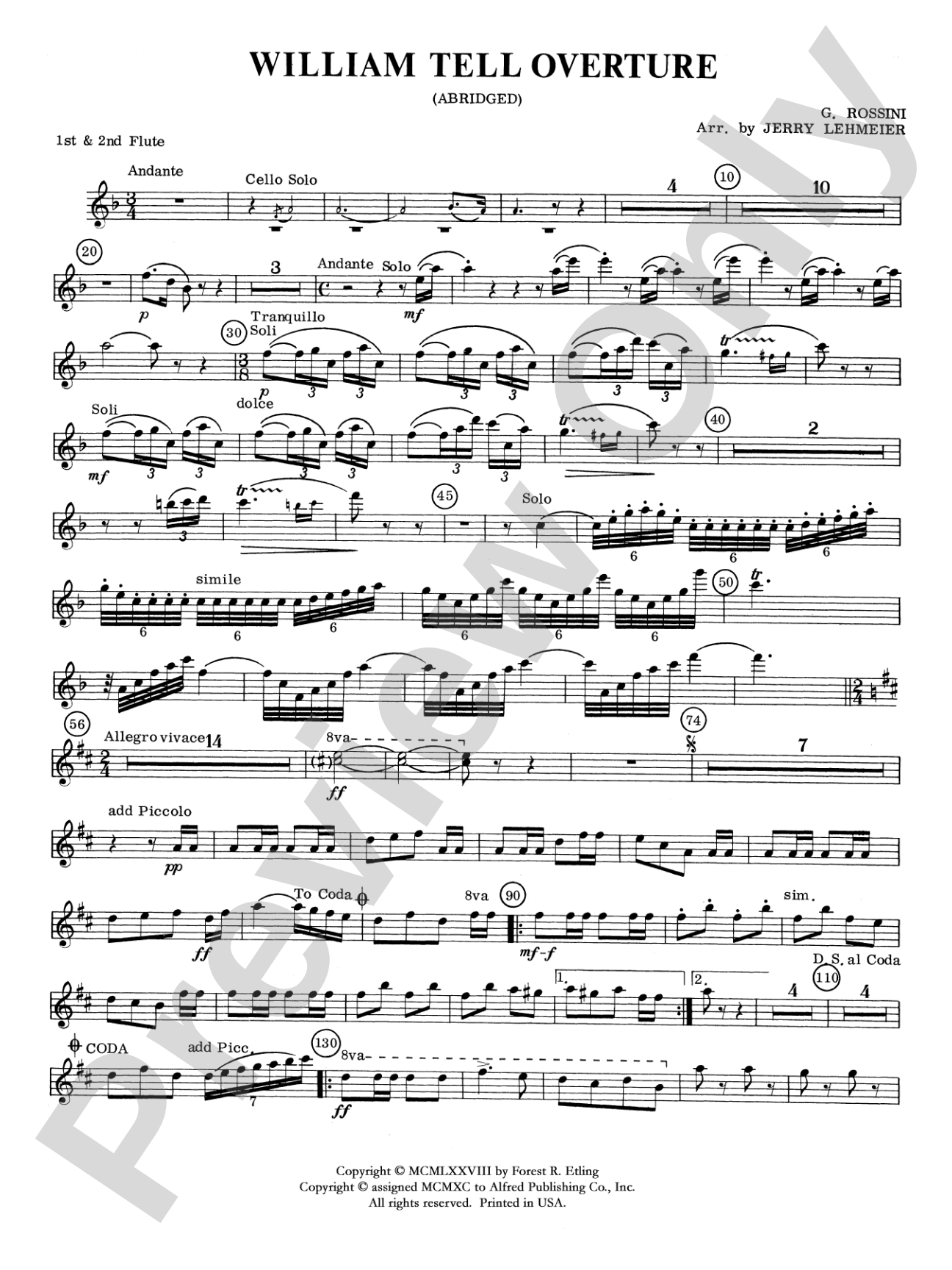 William Tell Overture: Flute