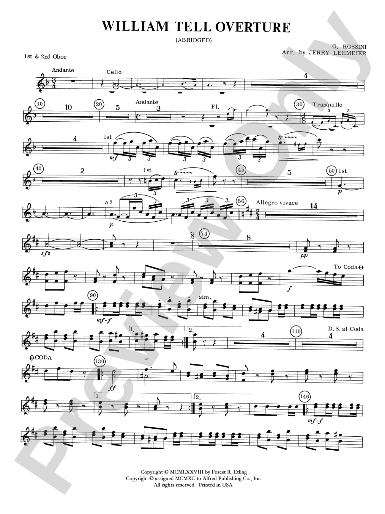 William Tell Overture: Oboe