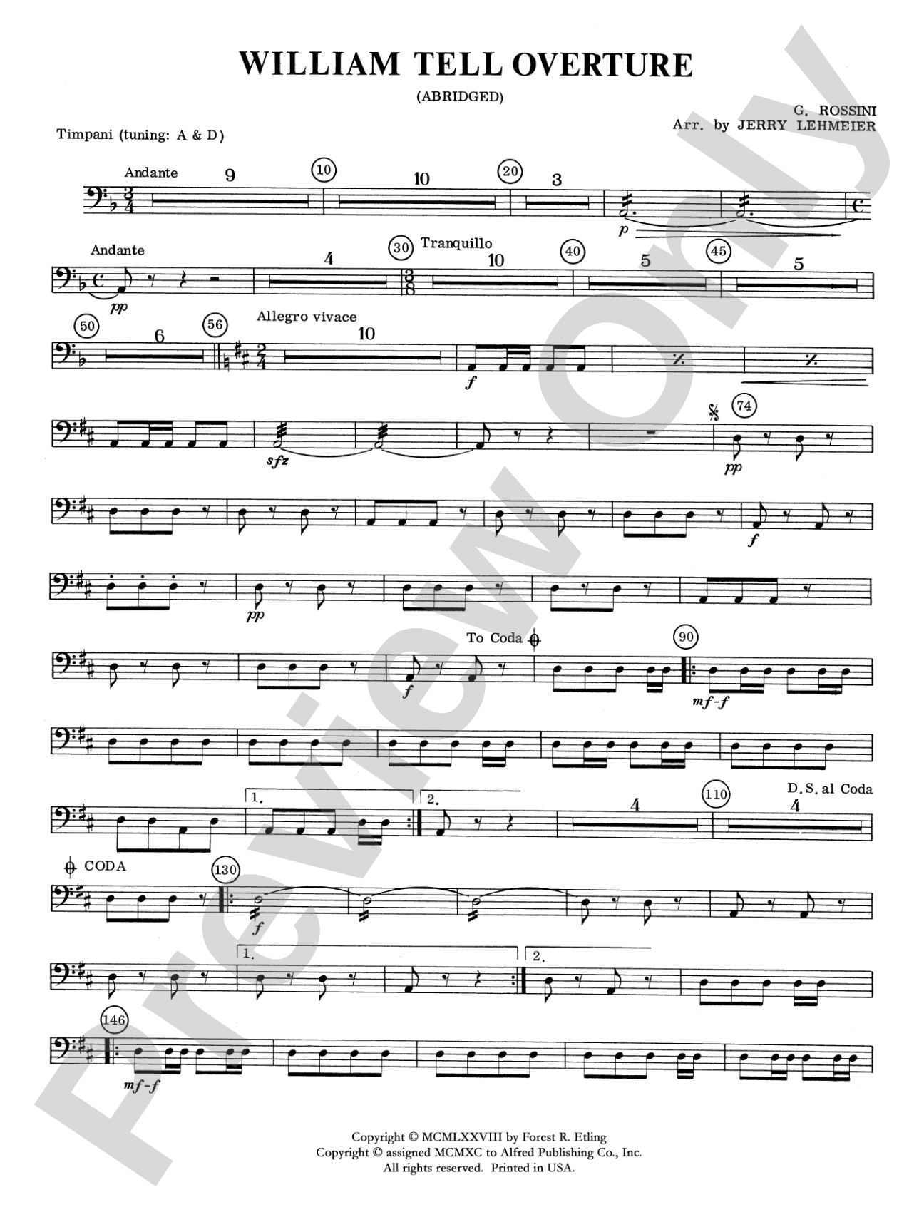 William Tell Overture: Timpani
