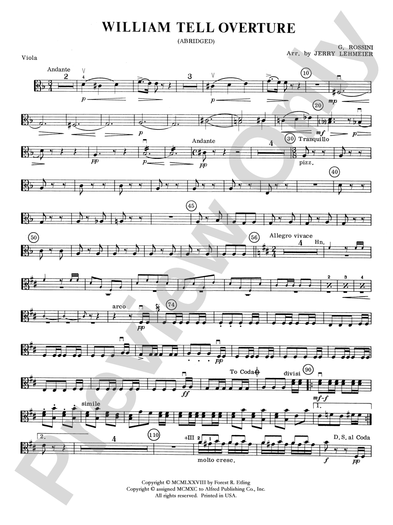 William Tell Overture: Viola