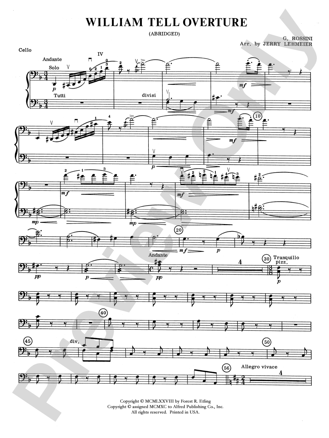 William Tell Overture: Cello