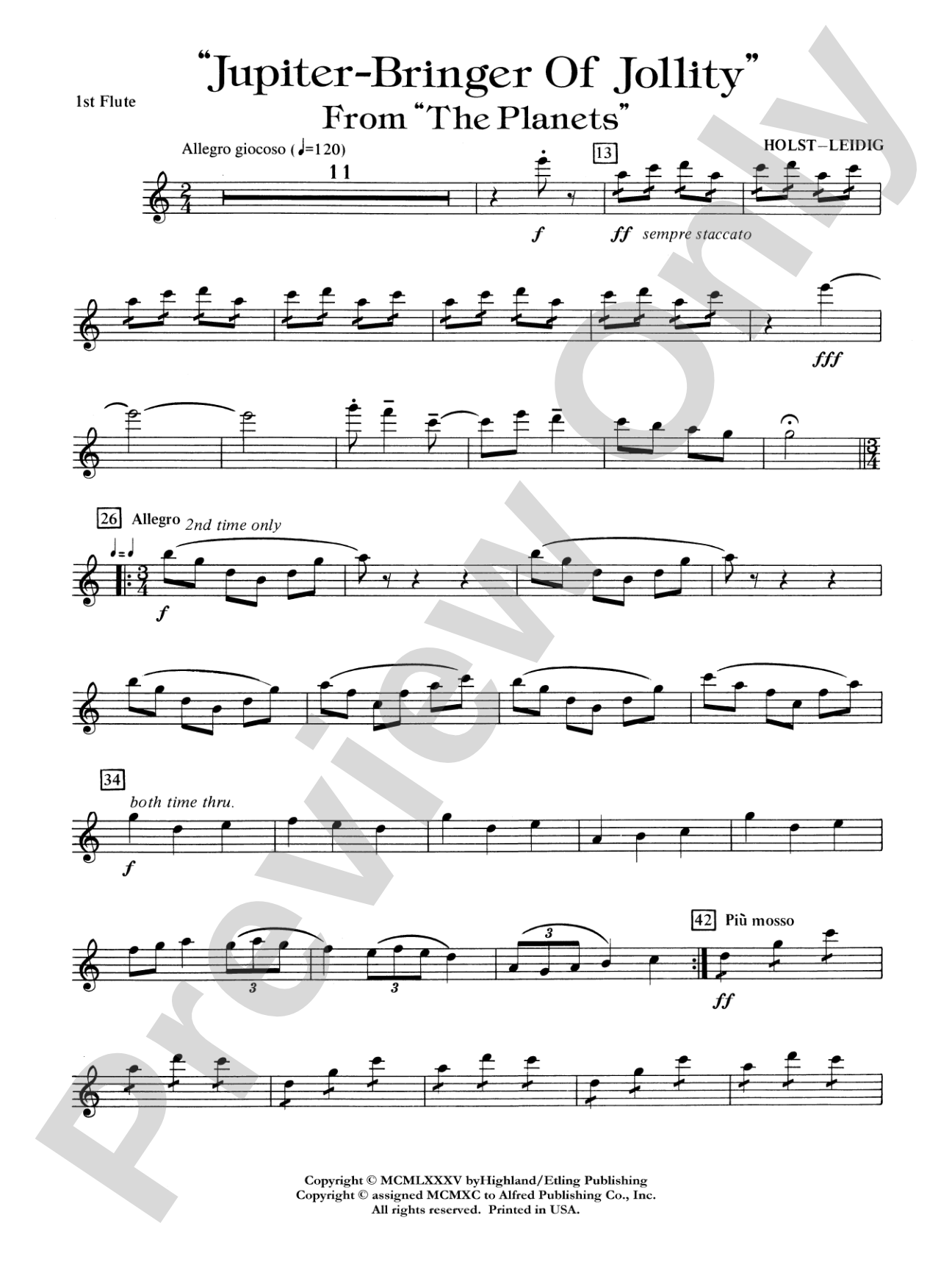 Jupiter (Bringer of Jollity): Flute