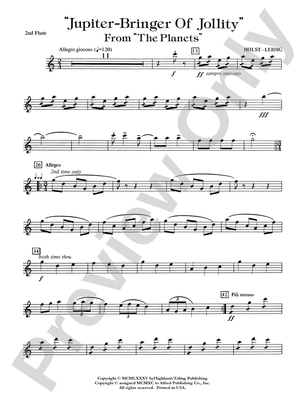 Jupiter (Bringer of Jollity): 2nd Flute