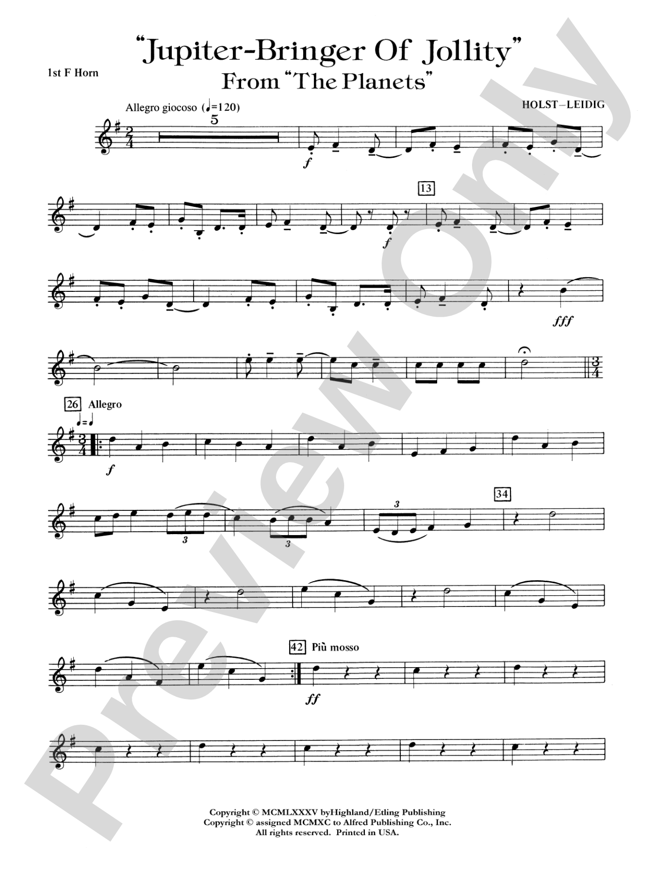 Jupiter (Bringer of Jollity): 1st F Horn