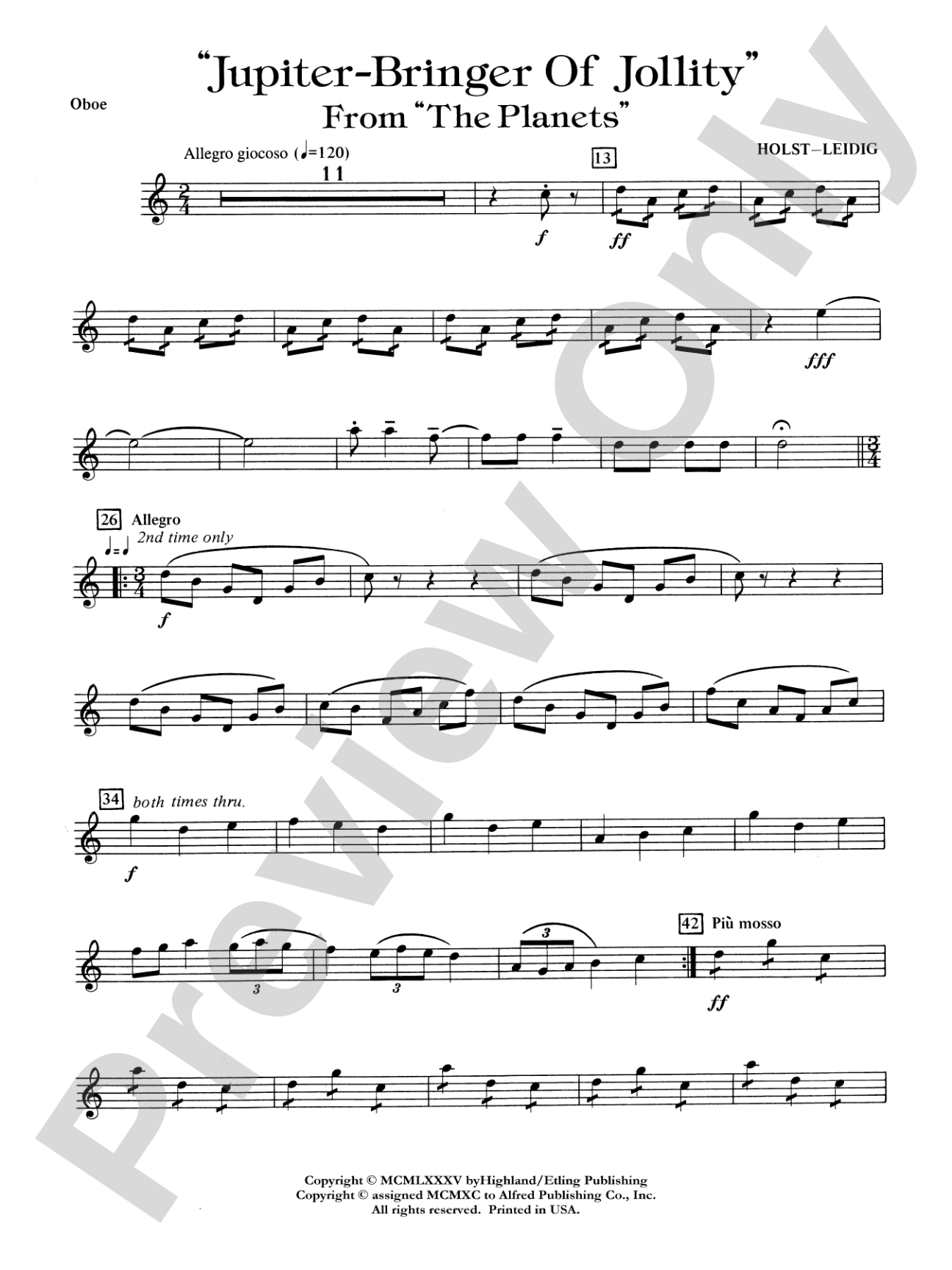 Jupiter (Bringer of Jollity): Oboe