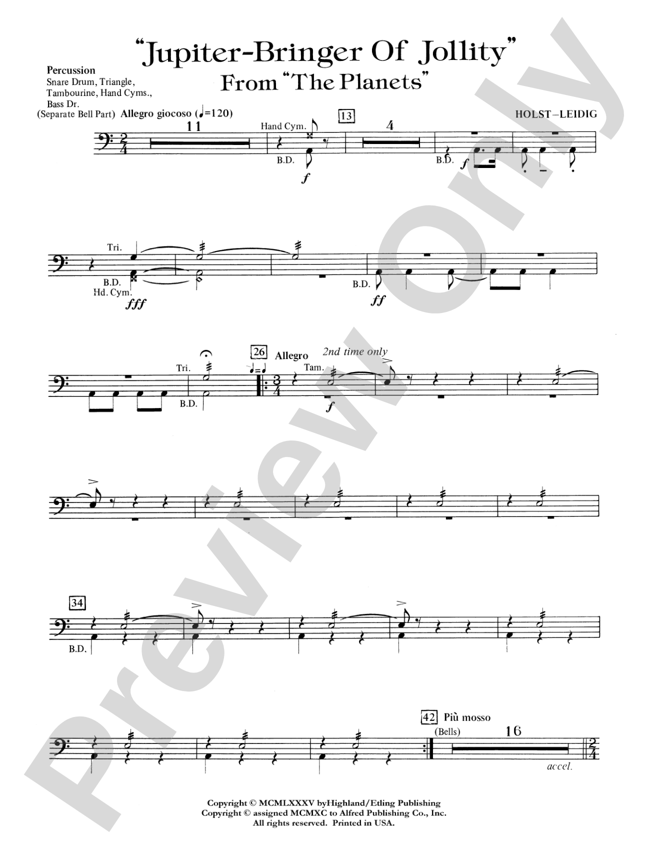Jupiter (Bringer of Jollity): 1st Percussion